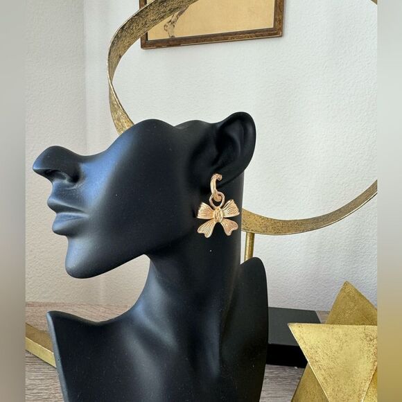 Vintage style bow earrings A1168 - Picture 5 of 5